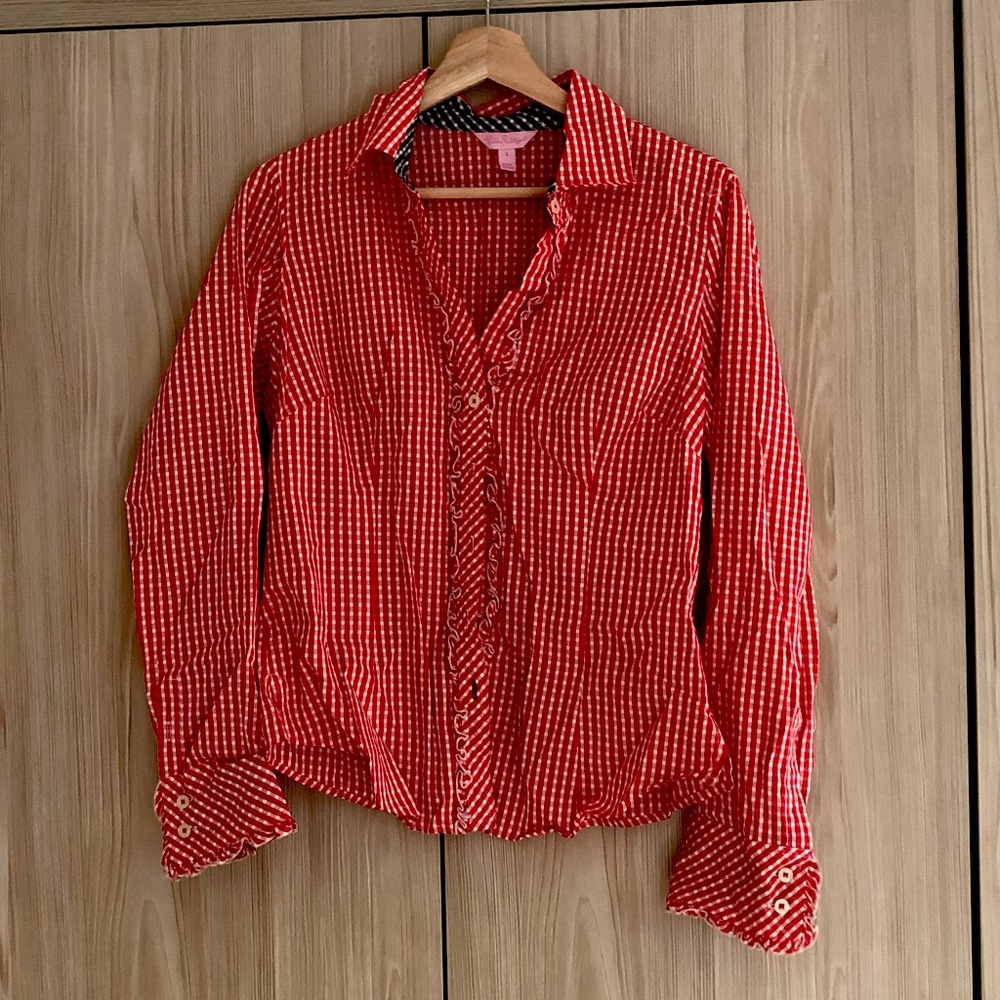 Lily Pulitzer Button Up w/Ruffle Detail Perfect Sz 6